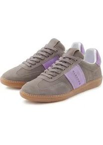 Sneaker ELBSAND "Freizeitschuh, Schn&uuml;rschuh, Turnschuh, Retro Sneaker, Lederschuh", Damen, Gr. 36, grau, Obermaterial: 100% Rindsleder. Decksohle: 100% Textilmaterial. Futter: 100% Textilmaterial. Laufsohle: 100% Synthetik, unifarben mit Farbeinsatz, Basic, Schuhe Sneaker, Ledersneaker, Schn&uuml;rhalbschuh aus Leder im modernen Retro Look Unisex