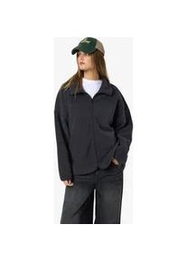 Fleecejacke Noisy may "NMCOZY L/S ZIP SWEATER JRS NOOS", Damen, Gr. L, obsidian, Fleece, Obermaterial: 100% Polyester, unifarben, loose fit Po-bedeckend, ohne Ausschnitt, Jacken Fleecejacke, Polyester, relaxed fit