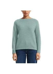 Strickpullover QS, Damen, Gr. S, gr&uuml;n (blau gr&uuml;n), Strick, Obermaterial: 65% Polyester, 35% Viskose, regular fit h&uuml;ftlang, Rundhals, Rollkante, Pullover Strickpullover, mit Strukturmuster
