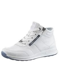 Schn&uuml;rboots Ara "OSAKA", Damen, Gr. 7 (41), wei&szlig;, Glattleder, Schuhe Schn&uuml;rboots, High Top-Sneaker, Schn&uuml;rschuh, Freitzeitschuh in Komfortweite G