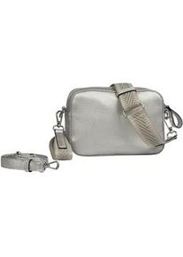 Handtasche Gabor "Silena", Damen, Gr. B/H/T: 22cm x 15cm x 7cm, silber, Polyurethan, clean, gepflegt, gepr&auml;gtes Muster, unifarben, Taschen Handtasche, hochwertig gewebte Gurtband und ein filigranes Logo