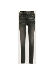 Madeleine Mode Regular-fit-Jeans MADELEINE "Jeans Schmale Five-Pocket-Jeans mit Glitzer", Damen, Gr. 44, N-Gr, schwarz (schwarz denim), Obermaterial: 92% Baumwolle CO. 6% Polyester PES. 2% Elasthan EL., Jeans