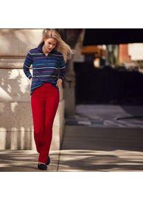 LANDS' END Straight Fit Cordhose Mid Waist, Damen,  Grau, Baumwoll-Mischung, by Lands' End