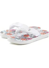 Badezehentrenner Venice Beach "Sandale, Badeschuh, Pantolette, Badelatsche, Flip Flop, Badeschlappe", Damen, Gr. 41, wei&szlig;, Obermaterial: 100% Textilmaterial. Decksohle: 100% Textilmaterial. Futter: 100% Textilmaterial. Laufsohle: 100% Synthetik, gemustert, Schuhe, Zehentrenner mit wasserabweisender und leichter Sohle VEGAN