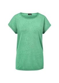 Kurzarmshirt GOLDNER "Shirt in Leinenoptik", Damen, Gr. 46, gr&uuml;n (jadegr&uuml;n), Obermaterial: 80% Polyester PES. 20% Viskose CV., figurumspielend, Sonstiges, Shirts, U-Boot-Ausschnitt