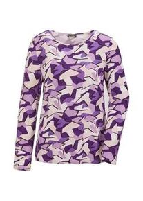 Print-Shirt GOLDNER "Shirt", Damen, Gr. 48, lila (lila, gemustert), Obermaterial: 95% Viskose CV. 5% Elasthan EL., normales B&uuml;ndchen, Shirts, Kombistarker Druck
