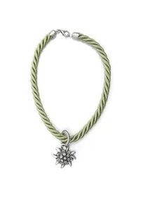 Allg&auml;u Rebell Collier ALLG&Auml;U REBELL "Marlene", Damen, Gr. onesize, Textil, gr&uuml;n, Basic, Halsketten Collier, mit Edelwei&szlig;anh&auml;nger