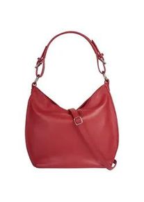 Shopper Samantha Look, Damen, Gr. B/H/T: 36cm x 30cm x 10cm onesize, rot, Leder, leicht gl&auml;nzend, unifarben, Taschen Shopper, echt Leder, Made in Italy