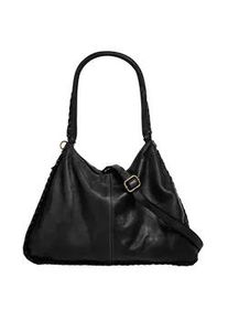 Shopper Samantha Look, Damen, Gr. B/H/T: 34cm x 24cm x 9cm onesize, schwarz, Leder, leicht gl&auml;nzend, unifarben, Taschen Shopper, echt Leder, Made in Italy