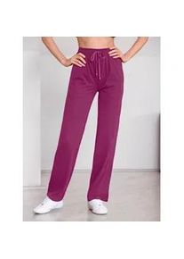 Sporthose Catamaran, Damen, Gr. 48/50, Normalgr&ouml;&szlig;en, lila (schwarz, malve), 100% Baumwolle, unifarben, lang, Hosen Sporthose