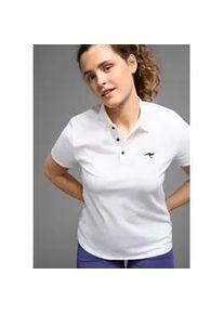 Poloshirt Kangaroos, Damen, Gr. 44/46, wei&szlig;, Obermaterial: 100% Baumwolle, figurumspielend, Shirts, Kurzarm, unifarben, Polokragen, aus Baumwolle, gro&szlig;e Gr&ouml;&szlig;en