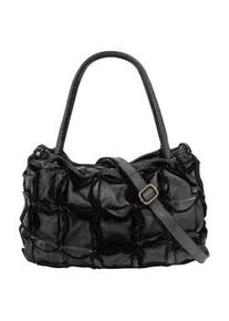 Shopper Samantha Look, Damen, Gr. B/H/T: 37cm x 25cm x 14cm onesize, schwarz, Leder, vintage, Taschen Shopper, echt Leder, Made in Italy
