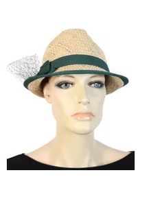 Allg&auml;u Rebell Trachtenhut ALLG&Auml;U REBELL "M&uuml;nchen", Damen, gr&uuml;n, Stroh, Antik-Look, H&uuml;te, aus Bast, Made in Italy