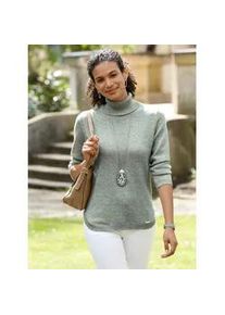 Rollkragenpullover Casual Looks "Pullover", Damen, Gr. 42, gr&uuml;n (jade, kalkmint, meliert), 59% Polyacryl, 41% Baumwolle, meliert, Pullover Rollkragenpullover