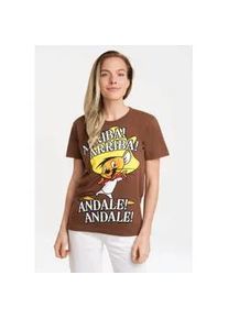 T-Shirt logoshirt "Looney Tunes - Speedy Gonzales", Damen, Gr. M, braun, 100% Baumwolle, bedruckt, normal, Rundhals, Shirts T-Shirt, mit lizenziertem Print