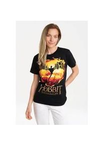 T-Shirt logoshirt "Hobbit - I Am Fire I Am Death", Damen, Gr. XL, schwarz, 100% Baumwolle, bedruckt, normal, Rundhals, Shirts T-Shirt, mit lizenziertem Print