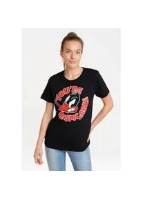 T-Shirt logoshirt "Looney Tunes - Daffy Duck", Damen, Gr. L, schwarz, 100% Baumwolle, bedruckt, normal, Rundhals, Shirts T-Shirt, mit lizenziertem Print