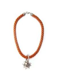 Allg&auml;u Rebell Collier ALLG&Auml;U REBELL "Marlene", Damen, Gr. onesize, Textil, orange, Basic, Halsketten Collier, mit Edelwei&szlig;anh&auml;nger