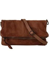 Abendtasche CLUTY, Damen, Gr. B/H/T: 20cm x 13cm x 3cm onesize, braun (cognac), Leder, vintage, Taschen Abendtasche, echt Leder, Made in Italy