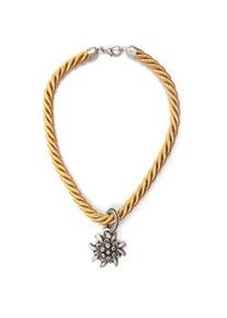 Allg&auml;u Rebell Collier ALLG&Auml;U REBELL "Marlene", Damen, Gr. onesize, Textil, gold, Basic, Halsketten Collier, mit Edelwei&szlig;anh&auml;nger