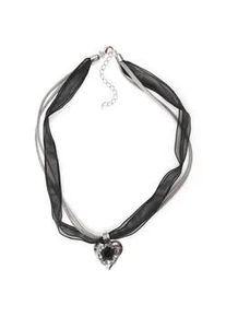 Allg&auml;u Rebell Kette mit Anh&auml;nger ALLG&Auml;U REBELL "Gerda", Damen, Gr. onesize, Metall, schwarz, Basic, Halsketten, mit Leder- und Organzaband