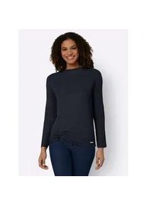 Strickpullover Casual Looks "Pullover", Damen, Gr. 40, blau (marine), 50% Baumwolle, 50% Polyacryl, unifarben, Pullover Strickpullover