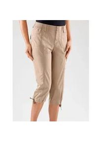 Caprihose Casual Looks, Damen, Gr. 50, Normalgr&ouml;&szlig;en, grau (taupe), 98% Baumwolle, 2% Elasthan, unifarben, 3/4-L&auml;nge, Hosen Caprihose