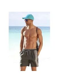 Badeshorts s.Oliver, Herren, Gr. L (52), N-Gr, schwarz, Polyester, unifarben mit Farbeinsatz, Badehosen Badeshorts, in verschiedenen Unifarben