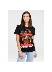 T-Shirt logoshirt "Marvel Comics - Deadpool", Damen, Gr. XXL, schwarz, 100% Baumwolle, bedruckt, normal, Rundhals, Shirts T-Shirt, mit lizenziertem Print