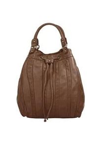 Shopper FORTY, Damen, Gr. B/H/T: 32cm x 27cm x 16cm onesize, braun (cognac), Leder, leicht gl&auml;nzend, unifarben, Taschen Shopper, echt Leder, Made in Italy