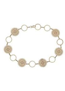 Ketteng&uuml;rtel Lascana "Schmuckg&uuml;rtel", Damen, Gr. M, gold (goldfarben), Metall, leicht gl&auml;nzend, metallic, G&uuml;rtel, verstellbare Schlie&szlig;e, Tailleng&uuml;rtel, H&uuml;ftkette