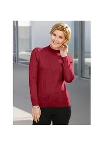 Stehkragenpullover Casual Looks "Pullover", Damen, Gr. 54, rot (kirschrot), 100% Polyacryl, unifarben, figurumspielend, Pullover Stehkragenpullover