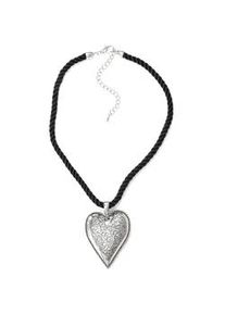 Allg&auml;u Rebell Collier ALLG&Auml;U REBELL "Traude", Damen, Gr. onesize, Textil, schwarz, Basic, Halsketten Collier, mit Herzanh&auml;nger