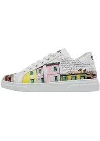 Sneaker DOGO "Ace Low-Top Sneaker Burano Island Damen Sneaker", Damen, Gr. 40, Normalschaft, wei&szlig;, Lederimitat, Schuhe Sneaker, Handgefertigt