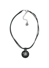 Allg&auml;u Rebell Kette mit Anh&auml;nger ALLG&Auml;U REBELL "Tonerl", Damen, Gr. onesize, Baumwolle, schwarz, Basic, Halsketten, mit echtem Lederanh&auml;nger