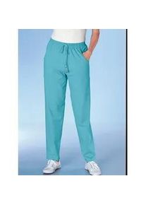 Relaxhose, Herren, Gr. 44, Normalgr&ouml;&szlig;en, blau (t&uuml;rkis), 95% Baumwolle, 5% Elasthan, unifarben, lang, Hosen Relaxhose