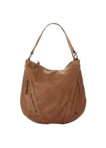 Shopper CLUTY, Damen, Gr. B/H/T: 33cm x 32cm x 9cm onesize, braun (cognac), Leder, vintage, Taschen Shopper, echt Leder, Made in Italy
