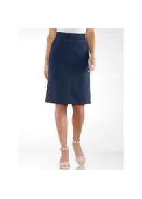 Jeansrock Classic Basics, Damen, Gr. 44, blau (blau, stone, washed), 81% Baumwolle, 17% Polyester, 2% Elasthan, unifarben, knielang, R&ouml;cke Jeansrock