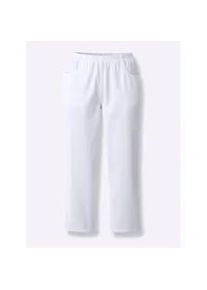 Caprihose Classic Basics, Damen, Gr. 40, Normalgr&ouml;&szlig;en, wei&szlig;, 100% Baumwolle, unifarben, 3/4-L&auml;nge, Hosen Caprihose