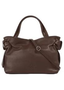 Henkeltasche Samantha Look, Damen, Gr. B/H/T: 33cm x 23cm x 12cm onesize, braun, Leder, leicht gl&auml;nzend, unifarben, Taschen, echt Leder, Made in Italy