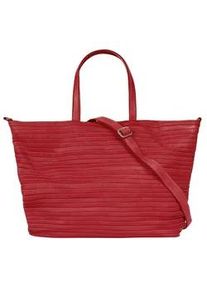 Shopper Samantha Look, Damen, Gr. B/H/T: 37cm x 30cm x 14cm onesize, rot, Leder, leicht gl&auml;nzend, unifarben, Taschen Shopper, echt Leder, Made in Italy