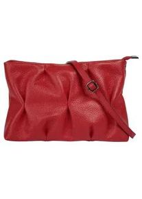 Umh&auml;ngetasche CLUTY, Damen, Gr. B/H/T: 24cm x 20cm x 5cm onesize, rot, Leder, leicht gl&auml;nzend, unifarben, Taschen Umh&auml;ngetasche, echt Leder, Made in Italy
