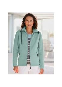 Fleecejacke Casual Looks, Damen, Gr. 36, gr&uuml;n (jadegr&uuml;n), 100% Polyester, unifarben, Jacken Fleecejacke