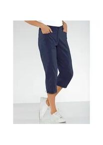 Caprihose Casual Looks, Damen, Gr. 40, Normalgr&ouml;&szlig;en, blau (nachtblau), 98% Baumwolle, 2% Elasthan, unifarben, 3/4-L&auml;nge, Hosen Caprihose