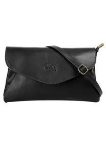 Abendtasche CLUTY, Damen, Gr. B/H/T: 31cm x 18cm x 6cm onesize, schwarz, Leder, beschichtet, Taschen Abendtasche, echt Leder, Made in Italy