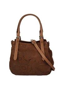 Henkeltasche Samantha Look, Damen, Gr. B/H/T: 29cm x 25cm x 18cm onesize, braun (cognac), Leder, unifarben, Taschen, echt Leder, Made in Italy