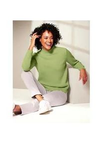 Wollpullover CREATION L PREMIUM "Merino-Kaschmir-Pullover", Damen, Gr. 46, gr&uuml;n (kiwi, meliert), 80% Schurwolle, 20% Kaschmir, meliert, unifarben, Pullover