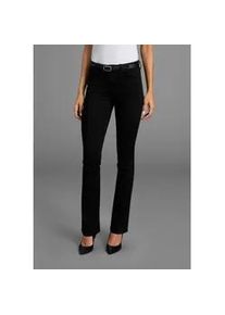 Bootcut-Jeans Arizona "Ultra-Stretch", Damen, Gr. 22, K + L Gr, schwarz (schwarz schwarz), Denim/Jeans, Obermaterial: 74% Baumwolle, 24% Polyester, 2% Elasthan, Basic, extraeng lang, Jeans, normale Passform, Baby-Bootcut, Used-Look-Waschung