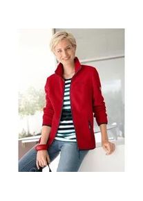 Fleecejacke Casual Looks, Damen, Gr. 42, rot, 100% Polyester, unifarben, Jacken Fleecejacke