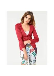 Strickjacke Heine, Damen, Gr. 38, orange (koralle), 100% Baumwolle, unifarben, Strickjacken Strickjacke